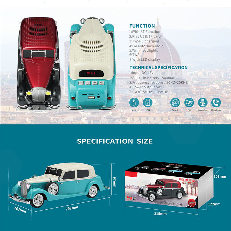 🎉2026 Újévi Akció🎉 – Vintage stílusú Bluetooth hangszóró térhatású hangzással 🔊✨